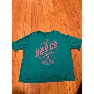 NWOT Wst Cst women's teal cropped short sleeve graphic t shirt size small